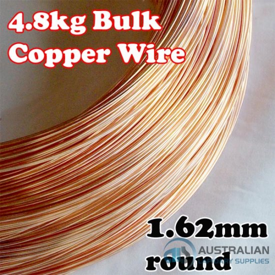 250MTS BULK LOT 1.62mm or 14G AWG or 16G SWG SOLID COPPER WIRE COIL