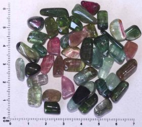 TS129 Red, Green and Bi-colour Tourmaline PRICE PER 5 PIECES