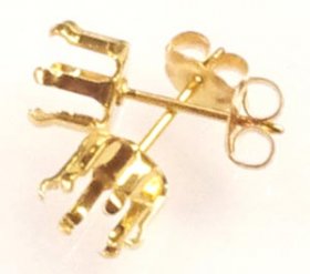 SSE6 G.F. GOLD FILLED 6MM 6-CLAW SNAP-TITE STUD EARRING
