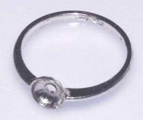 DL95 6mm to 7mm rd. Sterling Silver Rhodium Plated RING