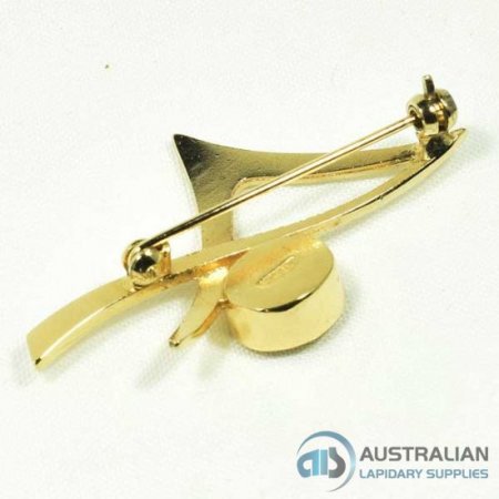 DL124 10x8 Hard Gold Plated Solid Sterling Brooch