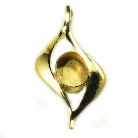 DL128 10X8 HARD GOLD PLATED SOLID STERLING PENDANT