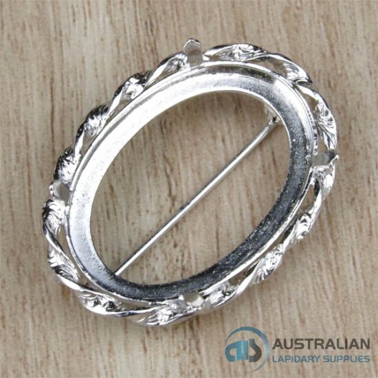 DL138 25X18 Claw Mounting BROOCH STERLING SILVER