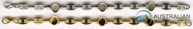 50B 8x6 Milled-edge BRACELET Gold Plate