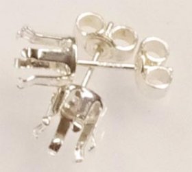 SSE6 S.S. STERLING SILVER 6MM 6-CLAW SNAP-TITE STUD EARRING