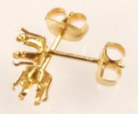 SSE4 G.F. GOLD FILLED 4MM 6-CLAW SNAP-TITE STUD EARRING